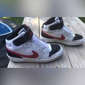 Nike Court Borough Mid 2 High-Top White Red Shoe 4.5 Y